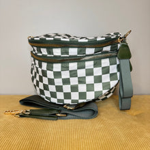 Load image into Gallery viewer, Roni - Checkered - Nylon Crossbody - Dark Green -
