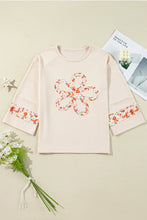 Load image into Gallery viewer, Exposed Seam Slit Floral Round Neck Blouse
