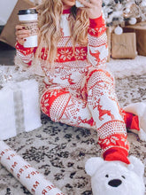 Load image into Gallery viewer, Full Size Christmas Element Round Neck Top and Pants Set
