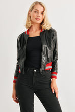 Load image into Gallery viewer, Comme PU Leather Baseball Collar Long Sleeve Jacket
