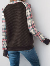 Load image into Gallery viewer, Perfee Plaid Half Zip Long Sleeve Sweatshirt

