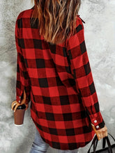 Load image into Gallery viewer, Plaid Collared Neck Snap Down Long Sleeve Jacket
