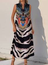 Load image into Gallery viewer, Perfee Printed Notched Sleeveless Dress
