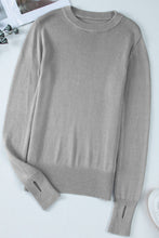 Load image into Gallery viewer, Ribbed Hem Round Neck Long Sleeve Sweater
