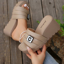 Load image into Gallery viewer, Letter Trim Wedge Sandals
