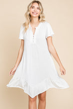 Load image into Gallery viewer, Culture Code Full Size Short Sleeve Ruffled Asymmetric Hem Dress
