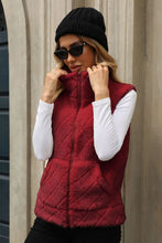 Load image into Gallery viewer, Fuzzy Plaid Texture Zip Up Vest Coat

