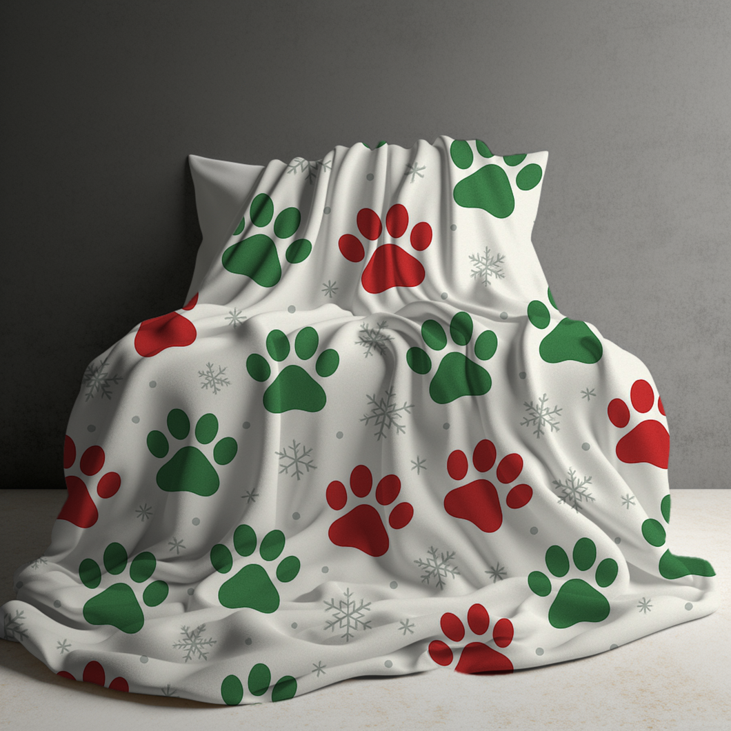 Blanket - Christmas - Red Green Paw - PREORDER ENDS 10/10