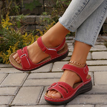 Load image into Gallery viewer, PU Leather Wedge Buckle Sandals
