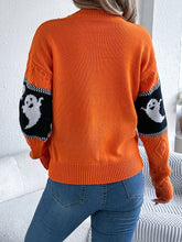 Load image into Gallery viewer, Ghost Round Neck Long Sleeve Sweater
