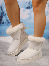 Load image into Gallery viewer, Faux Fur Suede Round Toe Boots
