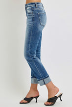 Load image into Gallery viewer, RISEN Full Size High Rise Crop Straight Roll Up Jeans
