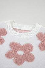 Load image into Gallery viewer, Flower Round Neck Long Sleeve Knit Top
