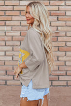 Load image into Gallery viewer, Star Applique Round Neck T-Shirt
