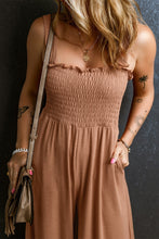Load image into Gallery viewer, Frill Smocked Wide Leg Jumpsuit
