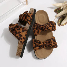 Load image into Gallery viewer, Leopard Double Bow Open Toe Sandals
