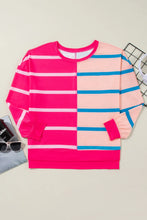 Load image into Gallery viewer, Plus Size Color Block Round Neck Long Sleeve Top
