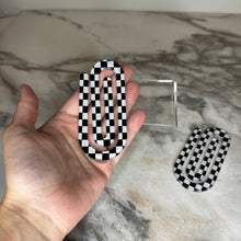 Load image into Gallery viewer, Jumbo Paperclip - Black White Checker
