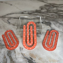 Load image into Gallery viewer, Jumbo Paperclip - Coral Polka Dot
