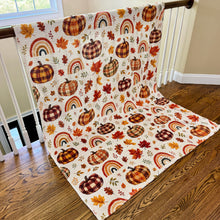 Load image into Gallery viewer, Blanket Halloween #2 - Plaid Pumpkins - PREORDER ends 7/25
