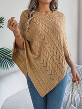 Load image into Gallery viewer, Cable-Knit Openwork Three-Quarter Sleeve Sweater
