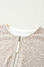 Load image into Gallery viewer, Sequin Zip Up Long Sleeve Jacket
