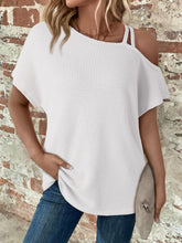 Load image into Gallery viewer, Asymmetrical Neck Short Sleeve T-Shirt
