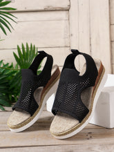 Load image into Gallery viewer, Open Toe Woven Wedge Sandals
