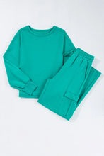 Load image into Gallery viewer, Full Size Round Neck Long Sleeve Top and Drawstring Pants Set
