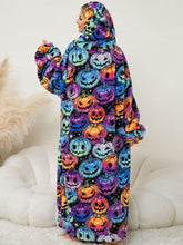 Load image into Gallery viewer, Fuzzy Pocketed Long Sleeve Hooded Lounge Dress
