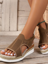 Load image into Gallery viewer, Open Toe Woven Wedge Sandals
