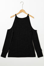 Load image into Gallery viewer, Round Neck Cold Shoulder Long Sleeve Top
