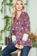 Load image into Gallery viewer, Celeste Full Size Polka Dot Drawstring Hoodie
