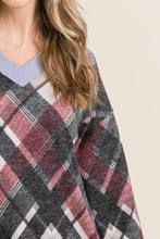 Load image into Gallery viewer, Celeste Plaid V-Neck Long Sleeve T-Shirt
