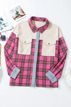 Load image into Gallery viewer, Plus Size Plaid Collared Neck Long Sleeve Shirt
