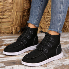 Load image into Gallery viewer, Lace-Up Round Toe Flat Sneakers
