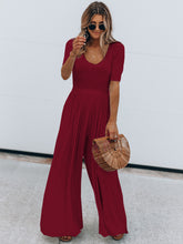 Load image into Gallery viewer, Scoop Neck Short Sleeve Jumpsuit
