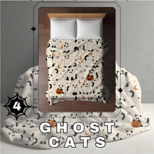 Load image into Gallery viewer, Blanket Halloween #4 - Ghost Cats - PREORDER ends 7/25
