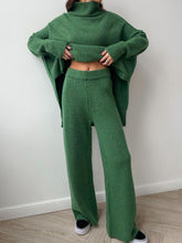 Load image into Gallery viewer, Slit Turtleneck Long Sleeve Top and Pants Sweater Set
