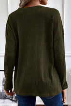 Load image into Gallery viewer, Ribbed Half Button Long Sleeve Knit Top
