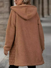 Load image into Gallery viewer, Texture Zip Up Long Sleeve Hooded Coat
