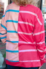 Load image into Gallery viewer, Plus Size Color Block Round Neck Long Sleeve Top
