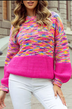 Load image into Gallery viewer, Rainbow Confetti Drop Shoulder Sweater
