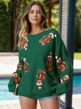 Load image into Gallery viewer, Sequin Gingerbread Man Long Sleeve Sweatshirt
