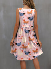 Load image into Gallery viewer, Printed Round Neck Sleeveless Dress
