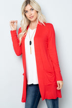 Load image into Gallery viewer, Celeste Full Size Open Front Cardigan with Pockets
