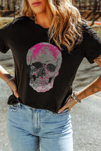 Load image into Gallery viewer, Skull Round Neck Short Sleeve T-Shirt
