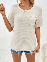 Load image into Gallery viewer, Round Neck Half Sleeve Knit Top
