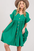 Load image into Gallery viewer, SAGE + FIG Full Size Button Up Short Sleeve Dress
