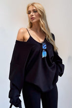 Load image into Gallery viewer, Basic Bae V-Neck Dropped Shoulder Long Sleeve Sweatshirt with Bra
